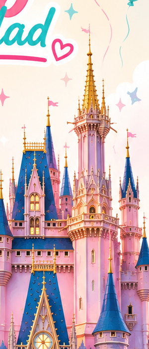 Castillo de Cinderella en Disney World entre nubes de colores